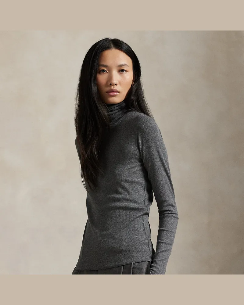 Ralph Lauren Rollkragenpullover aus Stretchmaterial Grey
