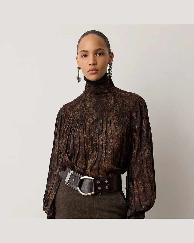 Ralph Lauren Fil-Coupé-Top Maddison mit Paisley-Motiv Brown