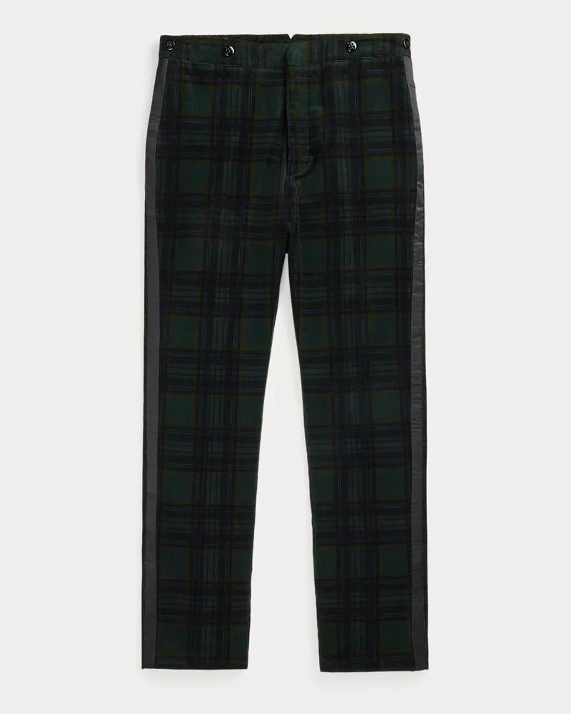 Ralph Lauren Karierte Slim-Fit Kordsamt-Smokinghose Green