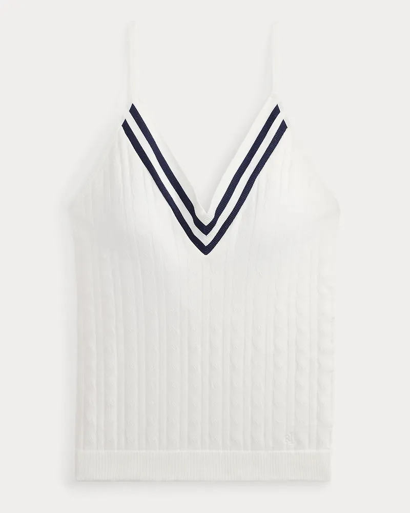 Ralph Lauren Ärmelloses Oberteil im Cricket-Stil White