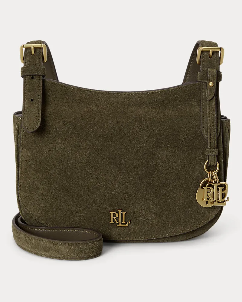 Ralph Lauren Umhängetasche Marcy aus Wildleder Green