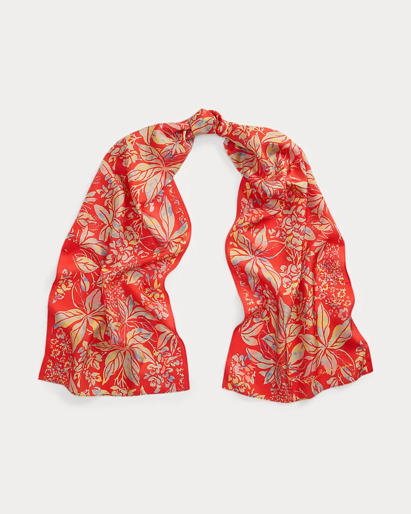 Ralph Lauren Seidenschal mit Blumenmuster Orange