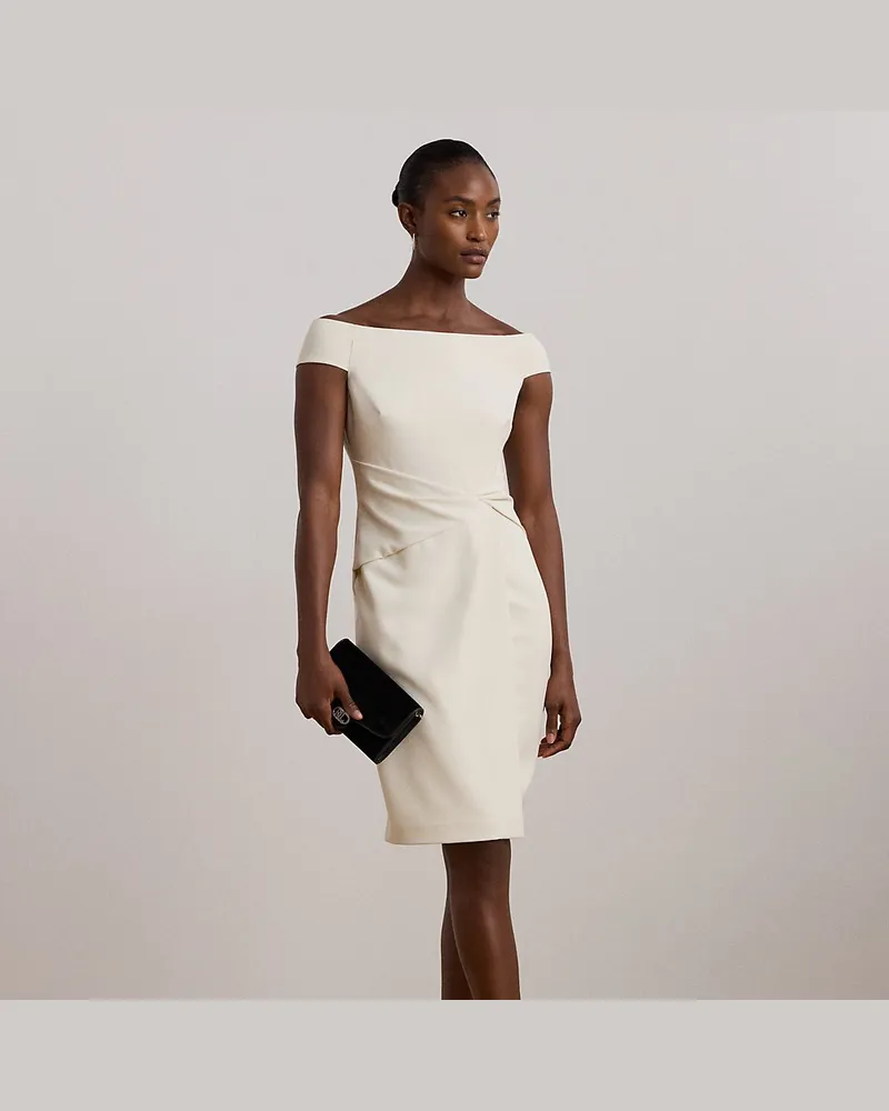 Ralph Lauren Schulterfreies Cocktailkleid aus Crêpe Cream