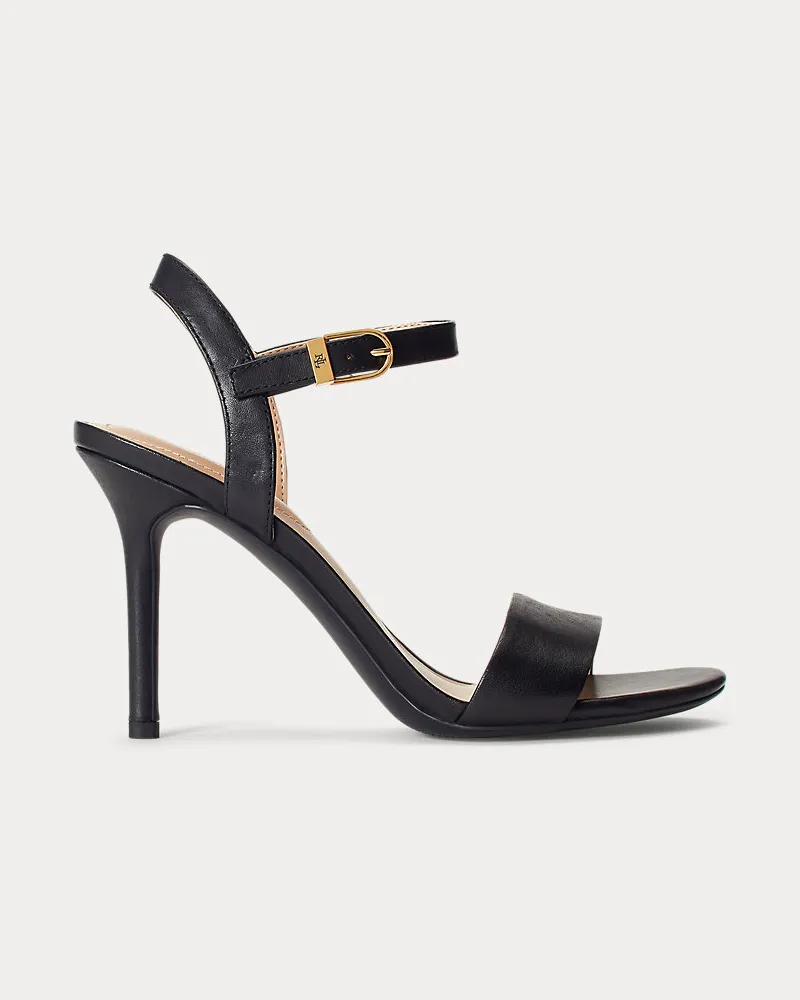 Ralph Lauren Sandale Gwen aus poliertem Leder Black
