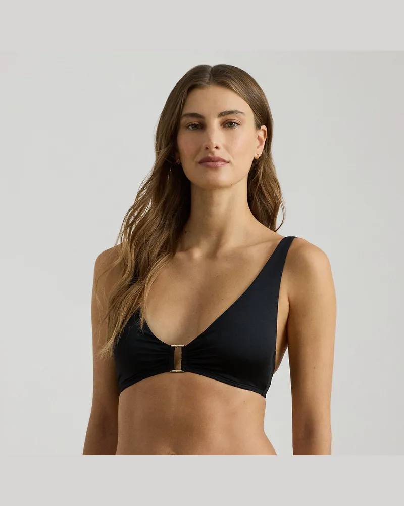 Ralph Lauren Bikinitop mit Ringdetail vorne Black