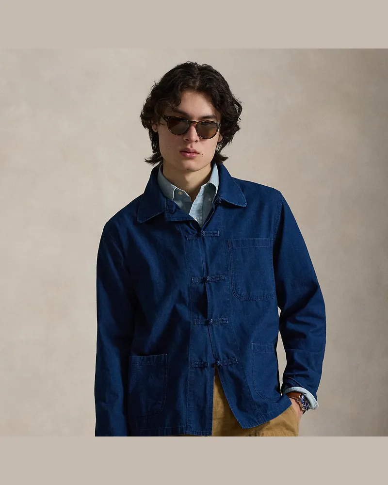Ralph Lauren Indigoblaue Chambrayjacke Blue