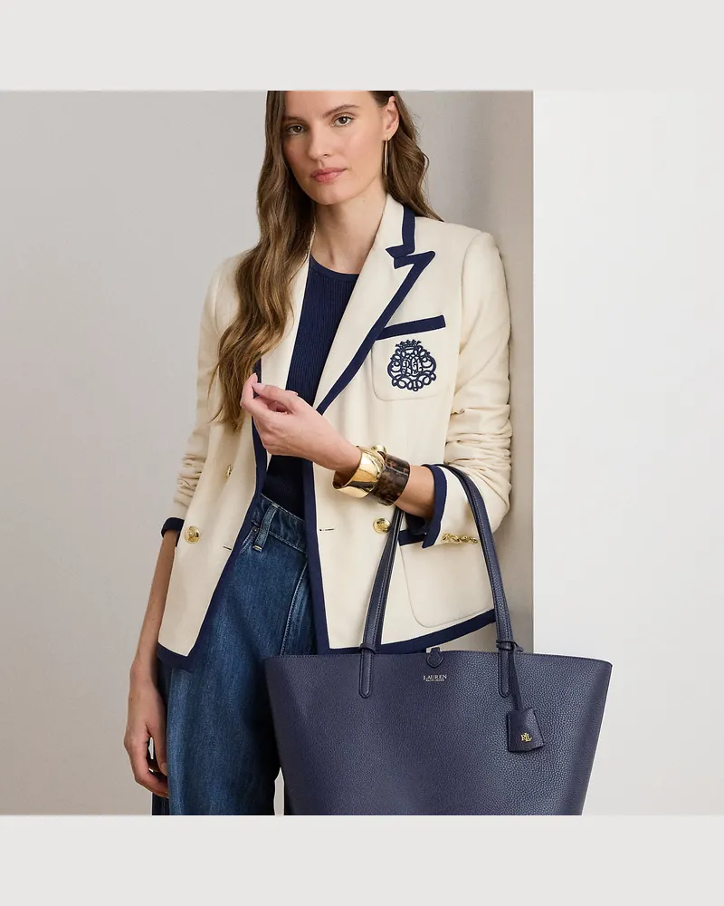 Ralph Lauren Große wendbare Kunstleder-Tragetasche Blue