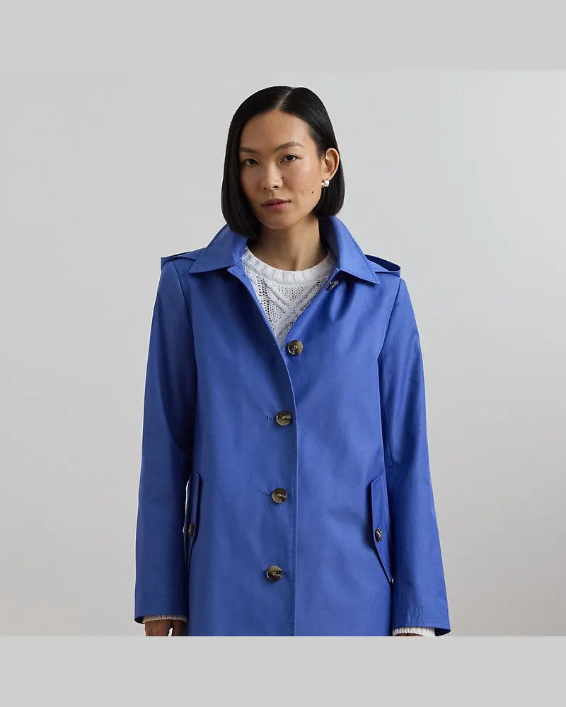 Ralph Lauren Balmacaan-Mantel mit Kapuze Blue