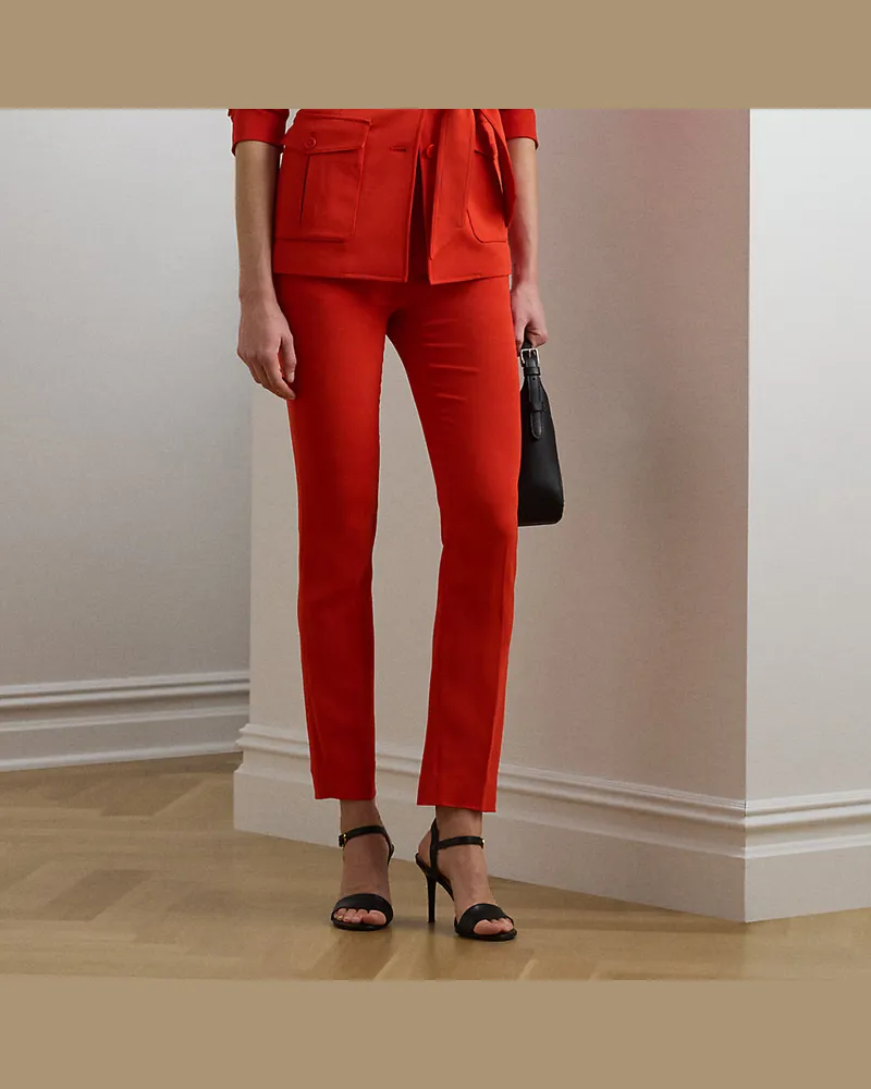 Ralph Lauren Kurzgrößen - Stretch-Cady-Hose in 3/4-Länge Red