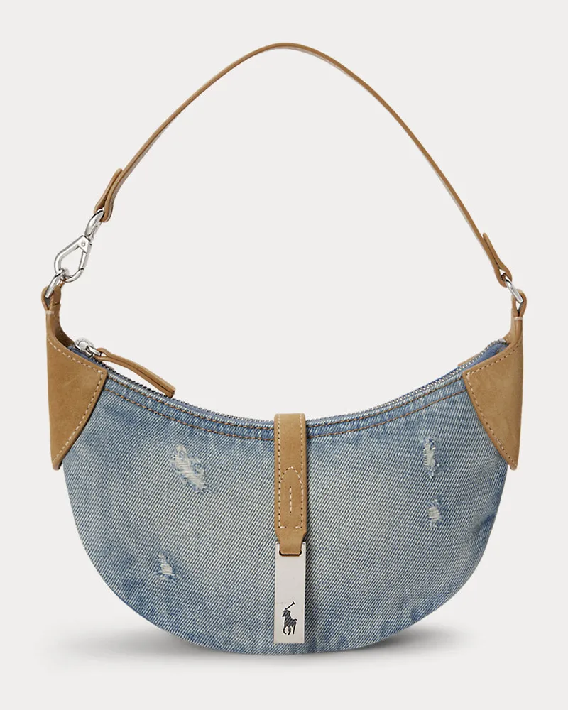 Ralph Lauren Mini-Schultertasche Polo ID aus Denim Blue