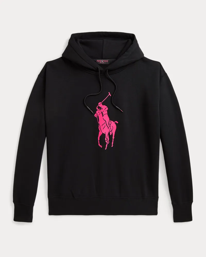Ralph Lauren Fleece-Kapuzenshirt mit Pink Pony Black