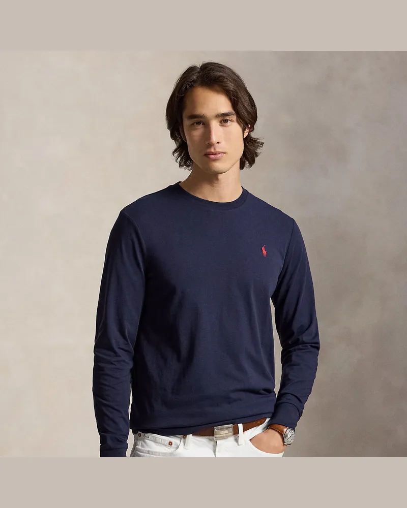 Ralph Lauren Custom-Slim-Fit Jersey-T-Shirt Blue