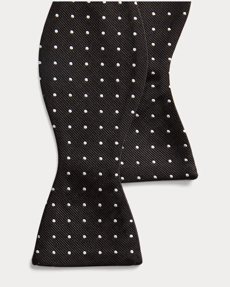 Ralph Lauren Seidenripsfliege mit Punkten Black