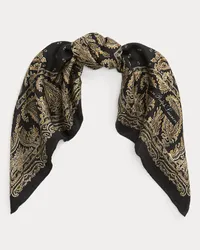 Ralph Lauren Quadratisches Tuch mit Paisley-Motiv Black