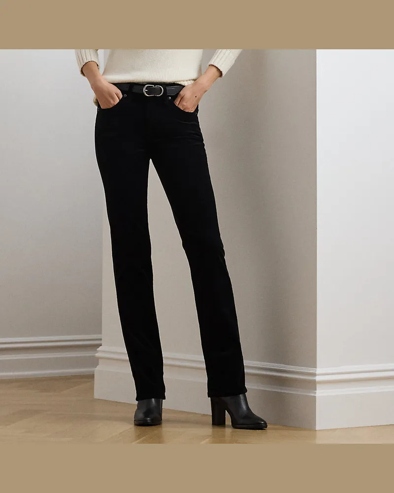 Ralph Lauren Kurzgrößen - Stretch-Kordhose mit mittlerer Leibhöhe Black