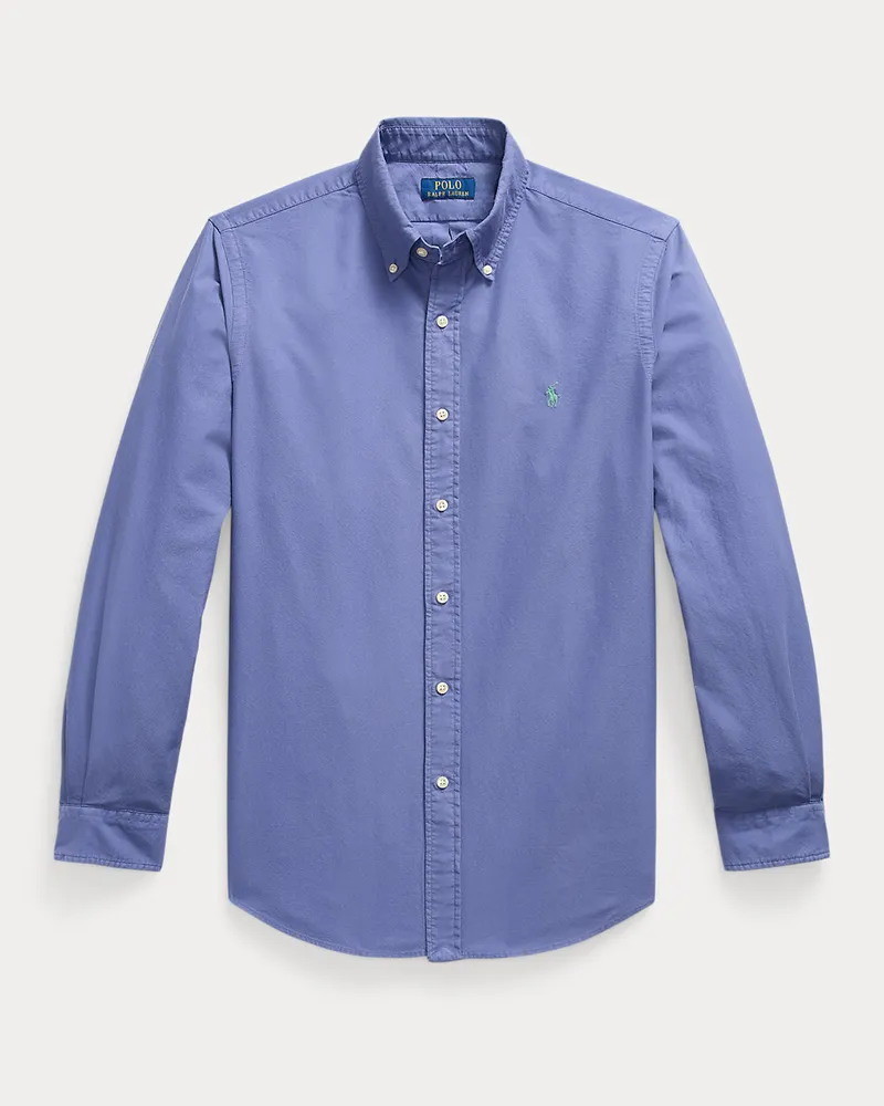 Ralph Lauren Gefärbtes Custom-Fit Oxfordhemd Blue