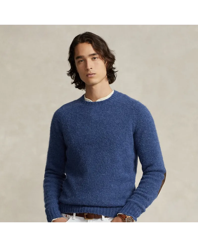 Ralph Lauren Pullover mit Wildlederaufnäher Blue