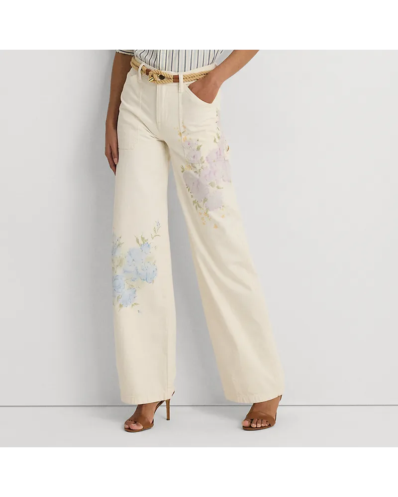 Ralph Lauren Jeans mit hohem Bund und weitem Bein Cream