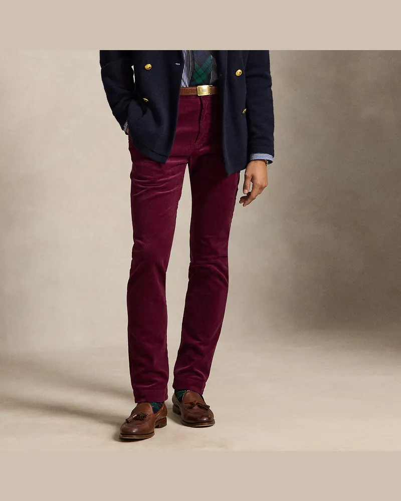 Ralph Lauren Andover-Slim-Fit Hose aus Kordsamt Red
