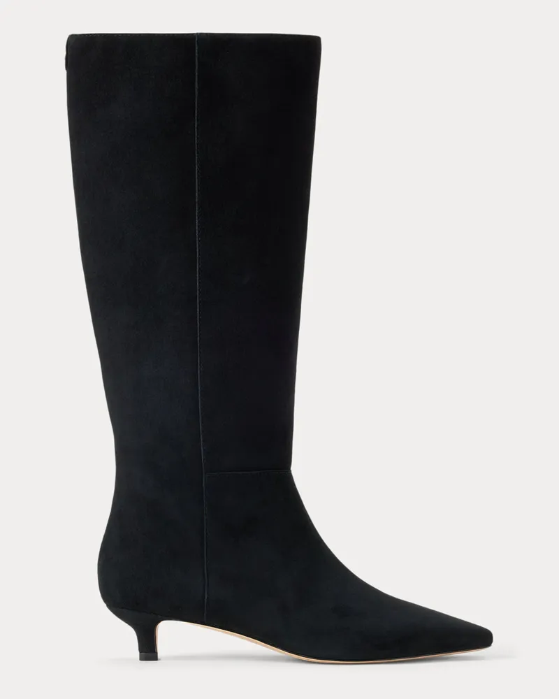 Ralph Lauren Hoher Schafswildleder-Stiefel Francesca Black