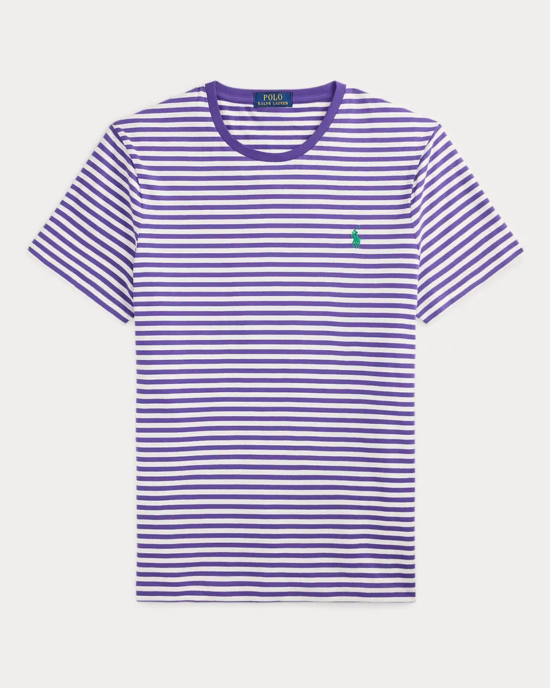Ralph Lauren Gestreiftes Custom-Slim-Fit T-Shirt Purple