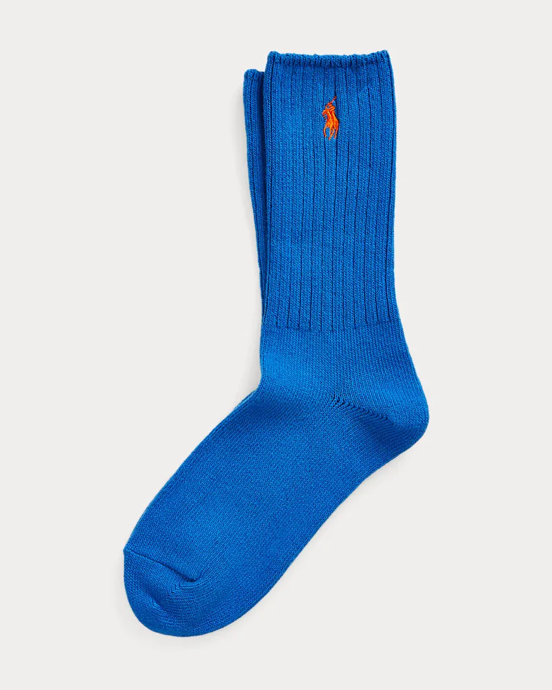 Ralph Lauren Crew-Socken mit gesticktem Pony Blue