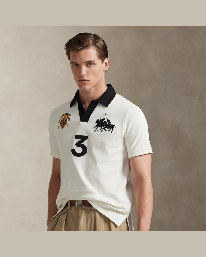 Ralph Lauren Classic-Fit Jersey-Poloshirt mit Wappen Cream
