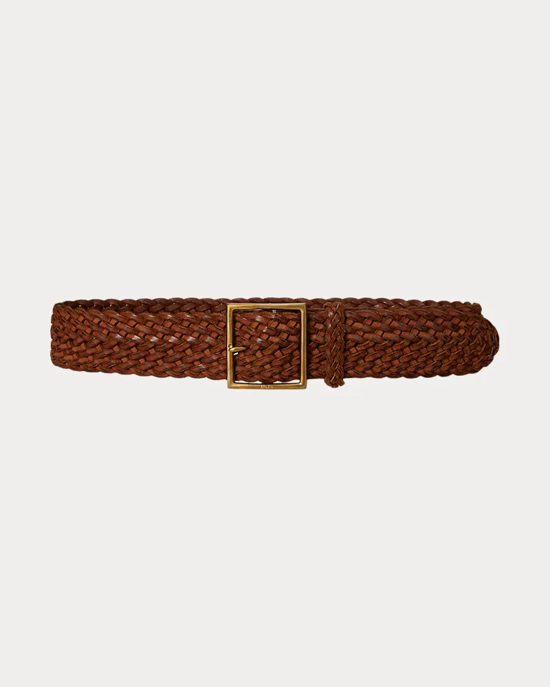 Ralph Lauren Geflochtener Ledergürtel Brown