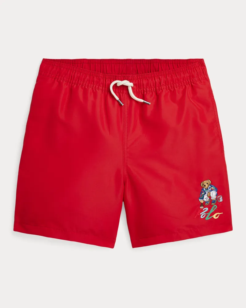 Ralph Lauren Badeshorts Traveler mit Polo Bear Red