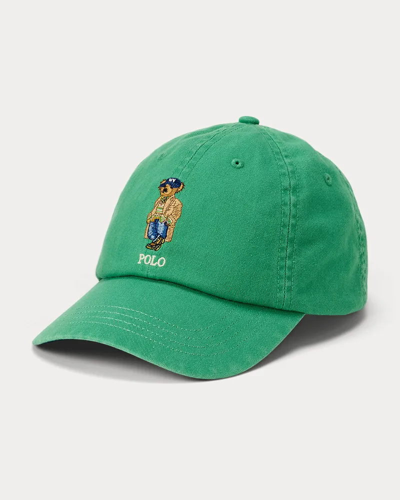 Ralph Lauren Twill-Baseballkappe mit Polo Bear Green