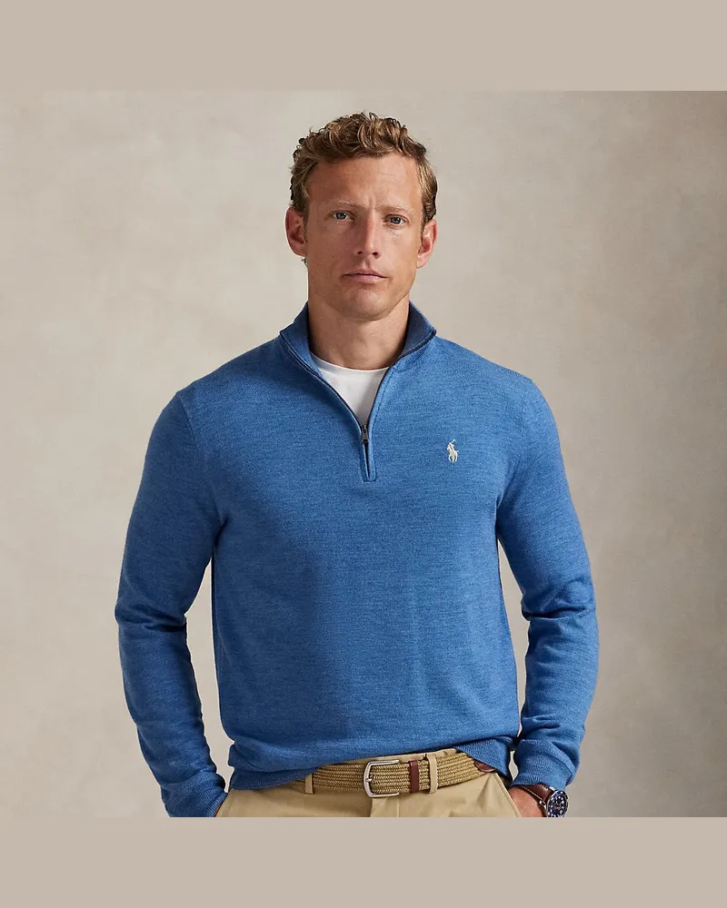 Ralph Lauren Performance-Pullover mit Reißverschluss Blue