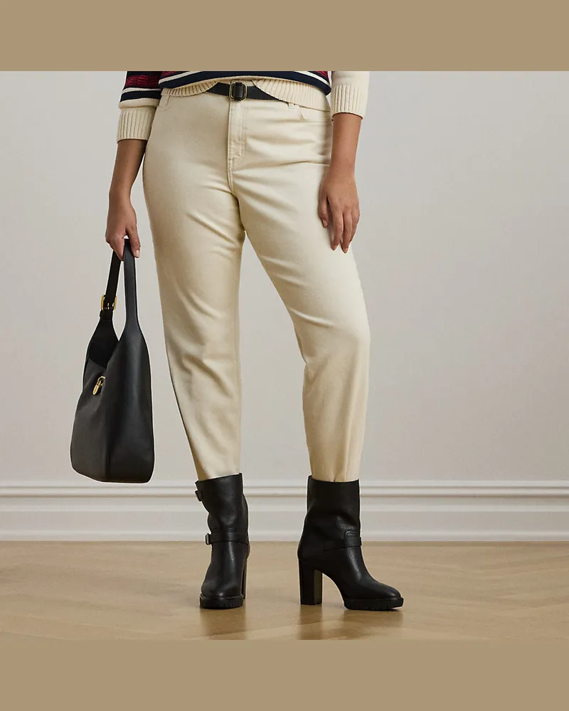 Ralph Lauren Plus Größen - Straight-Fit Jeans in Knöchellänge Cream