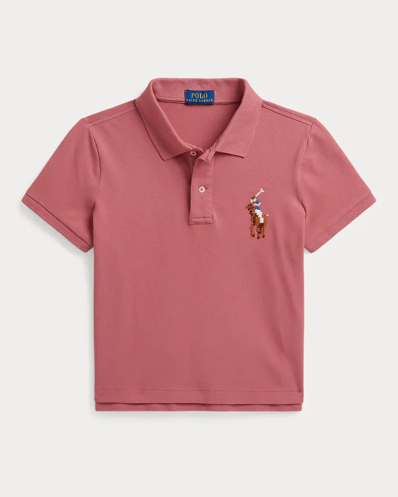Ralph Lauren Kastenförmiges Poloshirt mit Big Pony Pink