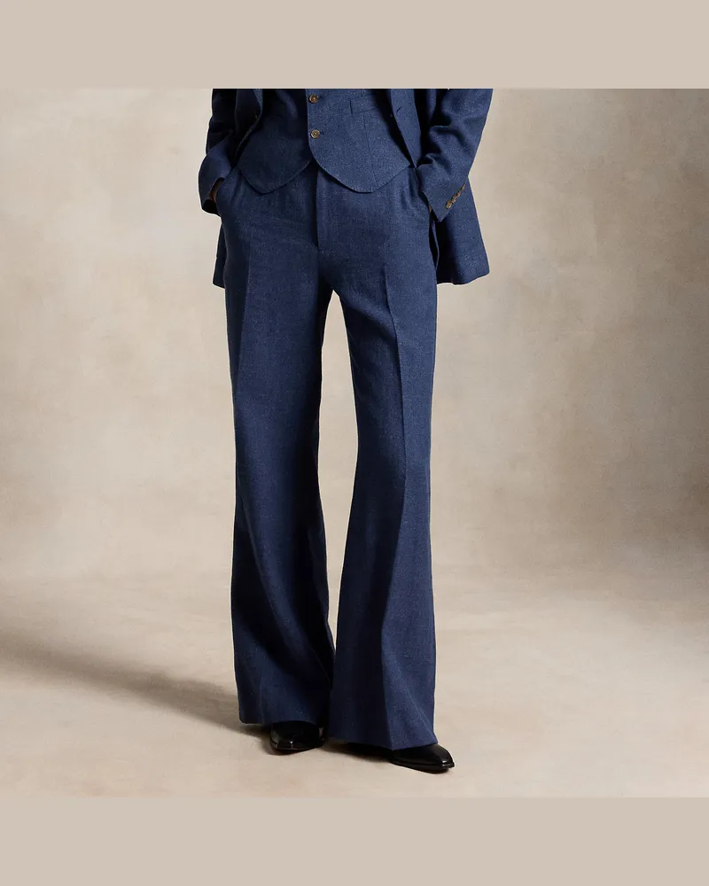 Ralph Lauren Hose Beaton aus Leinen und Baumwolle Blue