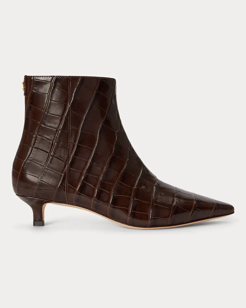 Ralph Lauren Stiefelette Francesca mit Krokoprägung Brown