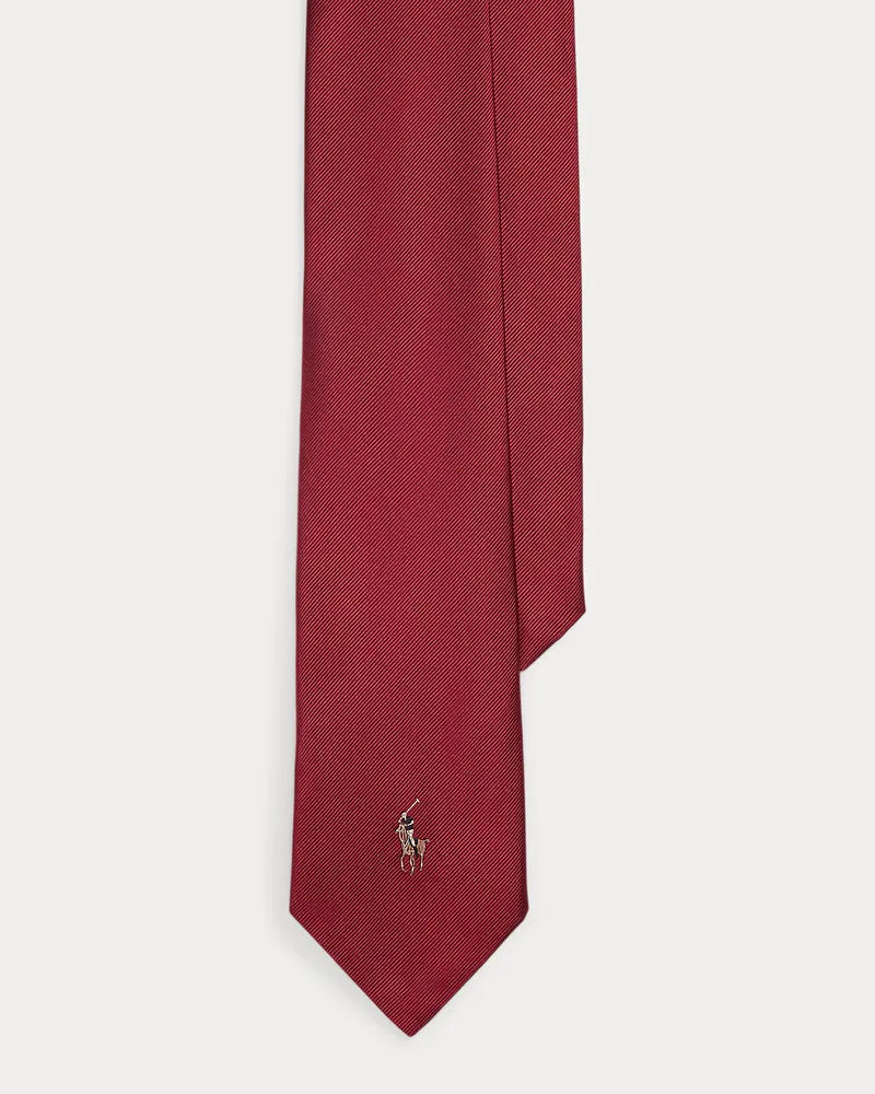 Ralph Lauren Krawatte aus Seidenrips mit Polo Pony Red