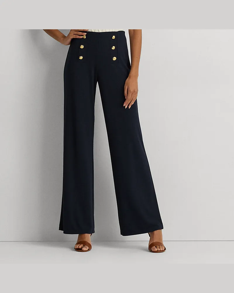 Ralph Lauren Stretch-Hose mit weitem Bein Blue
