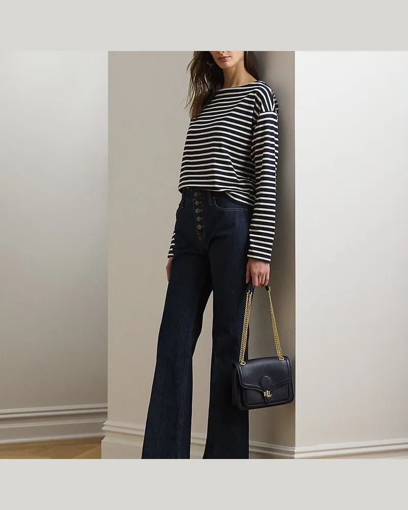 Ralph Lauren Kleine wandelbare Ledertasche Bradley Blue