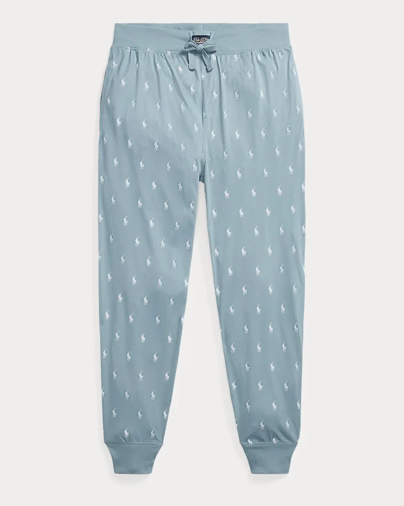 Ralph Lauren Pyjamahose aus Baumwolljersey mit Pony Blue
