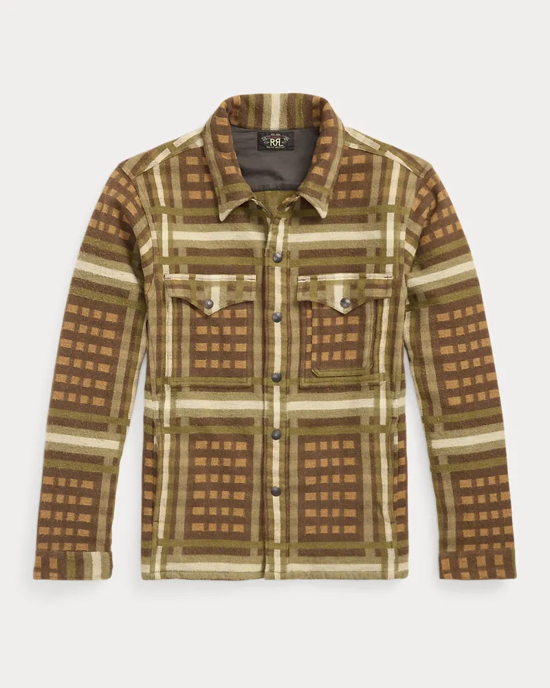 Ralph Lauren Gemusterte Jacquard-Hemdjacke Brown