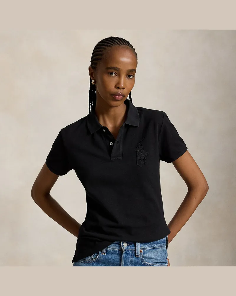 Ralph Lauren Polo mit perlenbesetztem Big Pony Black