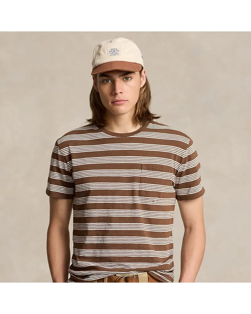 Ralph Lauren Gestreiftes Standard-Fit Jersey-T-Shirt Brown