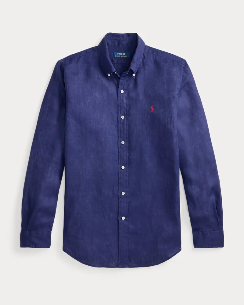 Ralph Lauren Custom-Fit Leinenhemd Blue