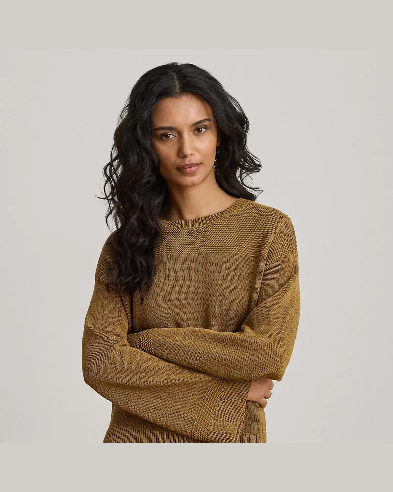 Ralph Lauren Rundhalspullover aus Baumwollmischung Brown