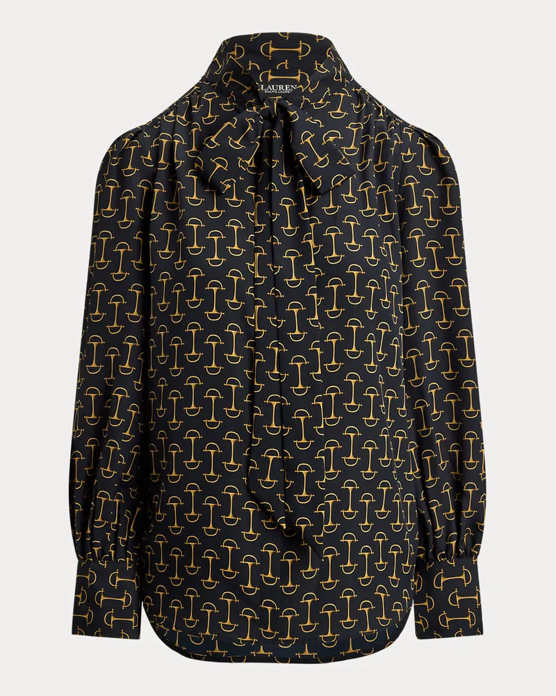 Ralph Lauren Schluppenbluse mit geometrischem Druck Blue