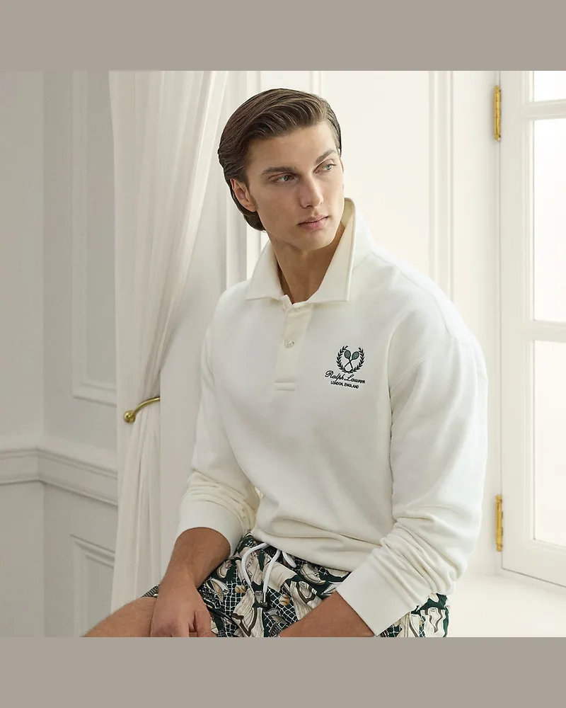 Ralph Lauren Baumwoll-Kaschmir-Sweatshirt mit Wappen White