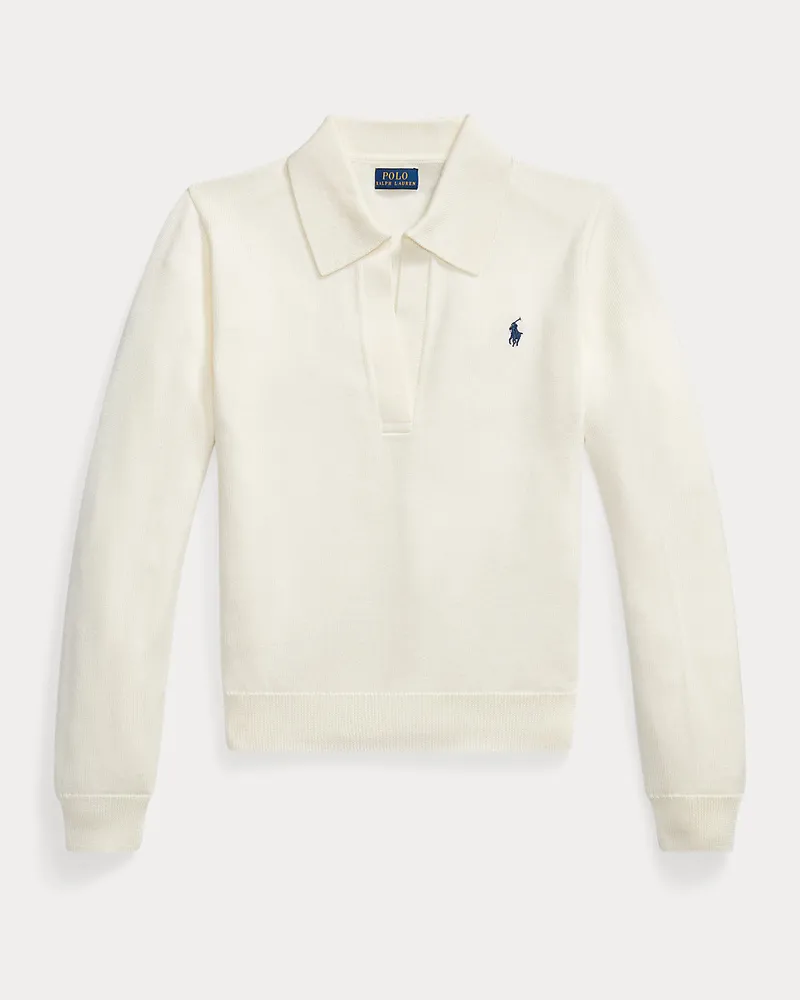Ralph Lauren Wollpullover mit Polokragen White