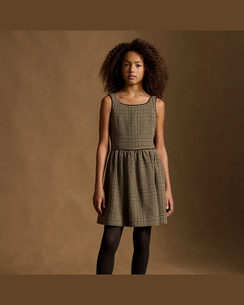 Ralph Lauren Tweedkleid aus Wollmischung Brown