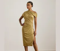 Schulterfreies Metallic-Cocktailkleid