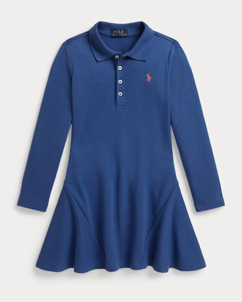 Ralph Lauren Piqué-Polokleid mit Stretch Blue